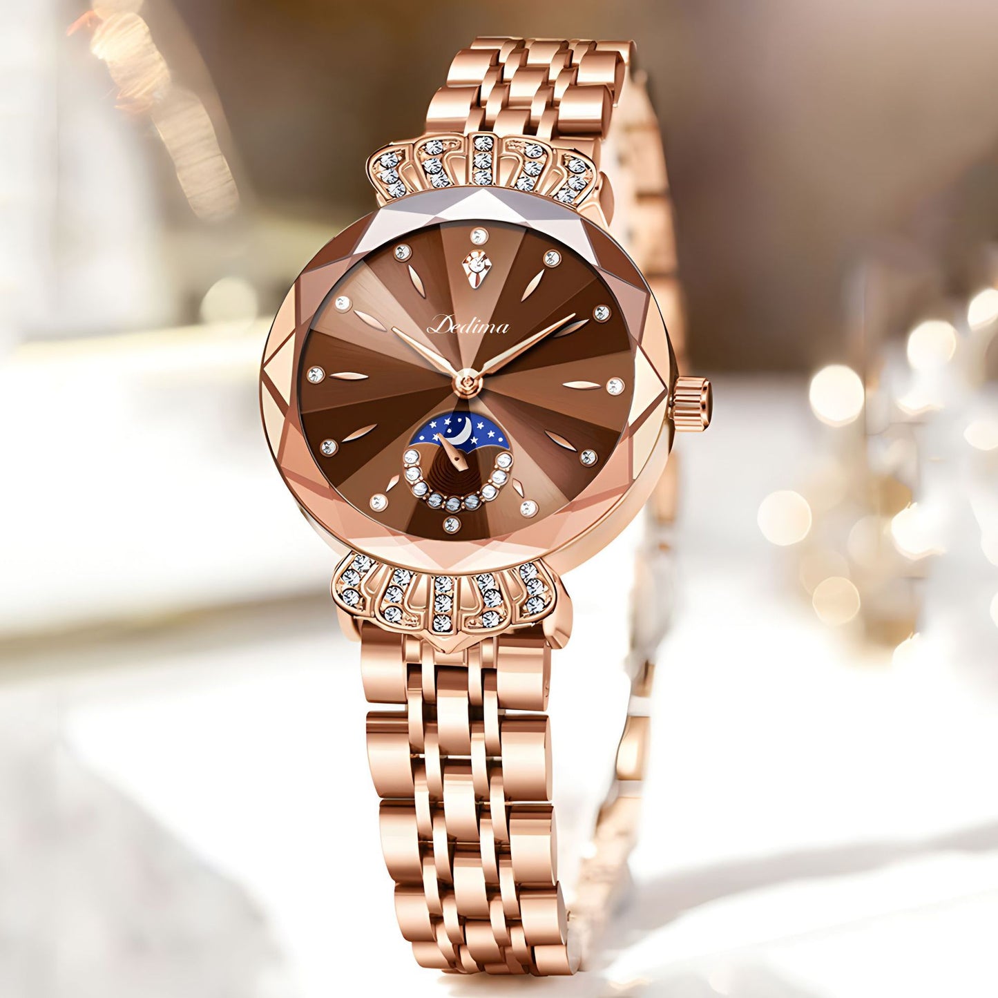 Diamond steel watch color options