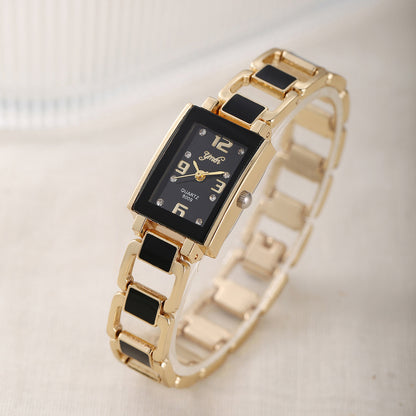 Square diamond bracelet watch for women, front view