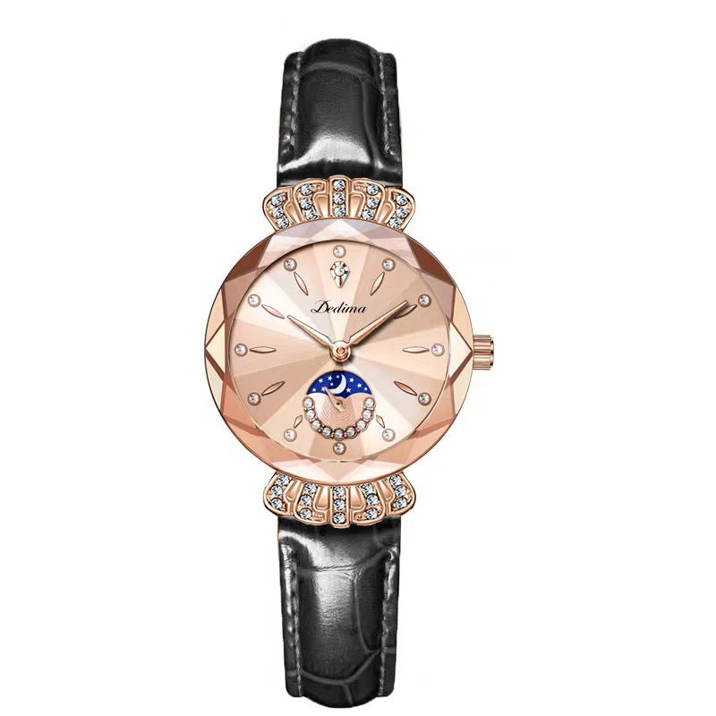 Water-resistant steel band watch close-up