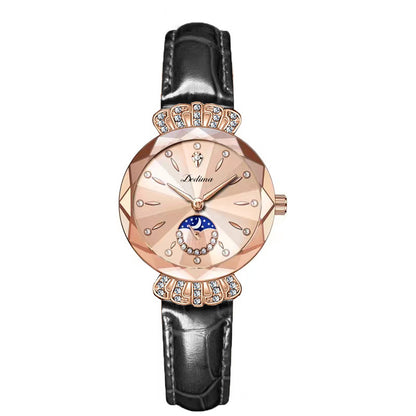 Water-resistant steel band watch close-up