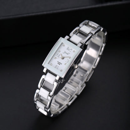 Diamond bracelet watch case close-up