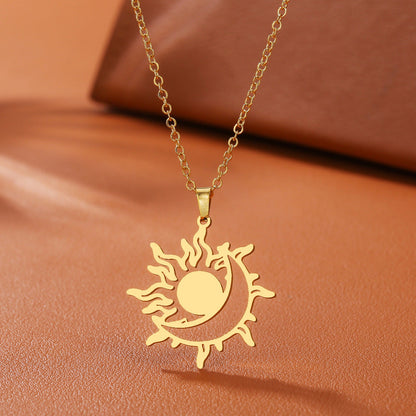 Sun and moon necklace two color variants